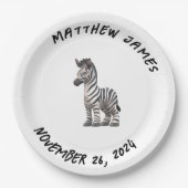 Maßgeschneiderte Baby Zebra Papierplatte Pappteller (Vorderseite)