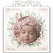 Maßgeschneiderte Babyaufkleber mit Faible Frame Aufkleber (Vorderseite)