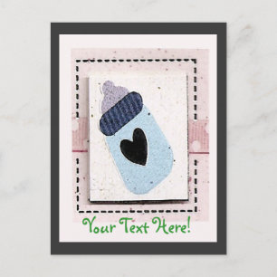 Maßgeschneiderte Babykarte mit Set der Faltschacht Postkarte