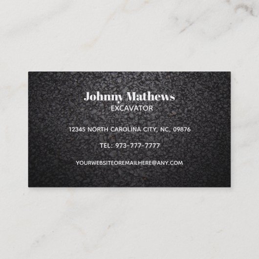Maßgeschneiderte Baggerstandkarten Visitenkarte (Rückseite)