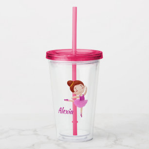 Maßgeschneiderte Ballet-Tasse mit Name - Niedlich  Acryltrinkbecher