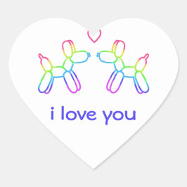 Maßgeschneiderte Ballonhunde Herzsticker Herz-Aufkleber