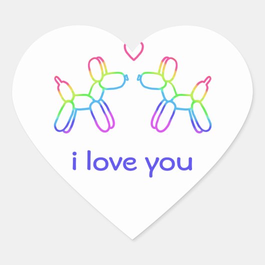 Maßgeschneiderte Ballonhunde Herzsticker Herz-Aufkleber (Vorderseite)