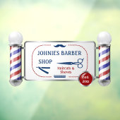 Maßgeschneiderte Barberholzgeschäfte Fensteraufkleber (Blatt 3)