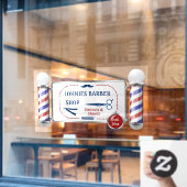 Maßgeschneiderte Barberholzgeschäfte Fensteraufkleber (Café-Fenster)