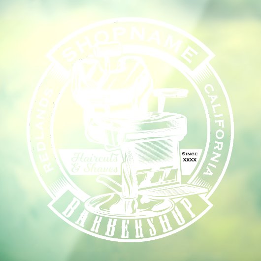 Maßgeschneiderte Barbershop Business Door White Gr Fensteraufkleber (Blatt 3)