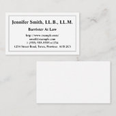 Maßgeschneiderte Barrister bei der Juristenkarte Visitenkarte (Vorne/Hinten)
