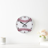 Maßgeschneiderte Baseball-Sportzeit Runde Wanduhr (Zuhause)