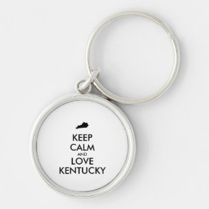 Maßgeschneiderte BEHALTEN CALM und LIEBE KENTUCKY Schlüsselanhänger