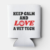 Maßgeschneiderte Behalten Ruhe und Liebe ein Tiera Dosenkühler (Rückseite)