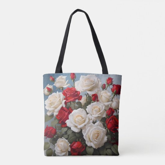 Maßgeschneiderte, beidseitig bedruckte rot-weiße R Tasche (Rückseite)