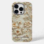 Maßgeschneiderte Beige bestickte Floral mit Inspir Case-Mate iPhone Hülle (Rückseite)