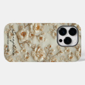 Maßgeschneiderte Beige bestickte Floral mit Inspir Case-Mate iPhone Hülle (Rückseite (Horizontal))