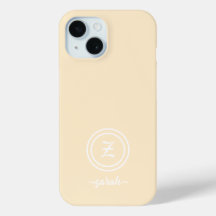 Maßgeschneiderte Beige Monogram & Name Phone Case
