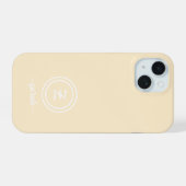 Maßgeschneiderte Beige Monogram & Name Phone Case iPhone 15 Hülle (Rückseite (Horizontal))