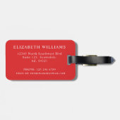 Maßgeschneiderte Beige Tan Blütenrot Lila Blume Gepäckanhänger (Rückseite horizontal)