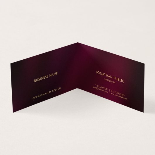 Maßgeschneiderte Berufliche Moderne Elegante Luxus Visitenkarten (Innenseite)