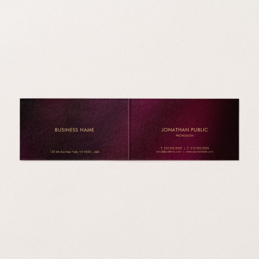 Maßgeschneiderte Berufliche Moderne Elegante Luxus Visitenkarten (Innenseite Aufgefaltet)