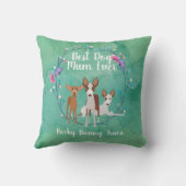 Maßgeschneiderte beste Dog Mum Floral Podenco Kissen (Rückseite)