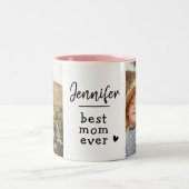 Maßgeschneiderte beste Mama je Foto Zwei-Tonen-Kaf Zweifarbige Tasse (Mittel)