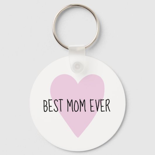 Maßgeschneiderte beste Mama je rosa Herz Schlüsselanhänger (Vorderseite)