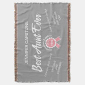 Maßgeschneiderte Beste Tante je rosa Band Decke (Vorderseite Vertikal)