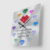 Maßgeschneiderte Bestellung Ihrer Geburtsteinzeitu Quadratische Wanduhr (Winkel)