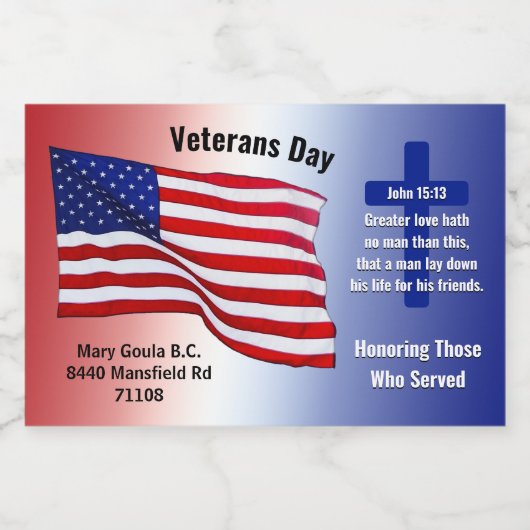 Maßgeschneiderte Bestellung, Veterans Day-Mini-Get Schaumweinetikett (Einzelnes Label)