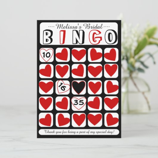 Maßgeschneiderte Bingo Bingo Spiel Rote Karte (Stehend Vorderseite)