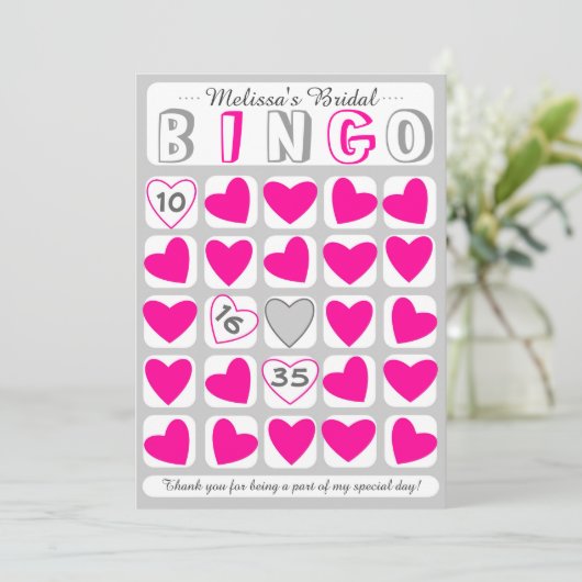 Maßgeschneiderte Bingo-Game-Graukarte Dankeskarte (Stehend Vorderseite)