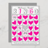 Maßgeschneiderte Bingo-Game-Graukarte Dankeskarte (Vorne/Hinten)