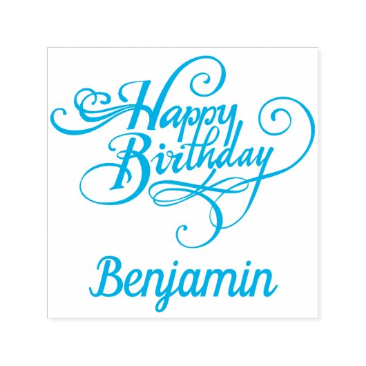 Maßgeschneiderte Birthday Blue Self Inking Kautsch Permastempel (Design)