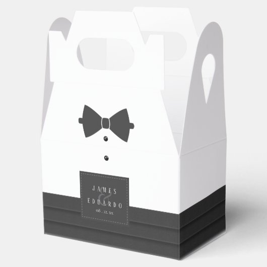 Maßgeschneiderte Black Bow Krawatte Wedding ID1090 Geschenkschachtel (Geöffnet)