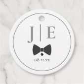 Maßgeschneiderte Black Bow Krawatte Wedding Initia Geschenkanhänger (Vorderseite)