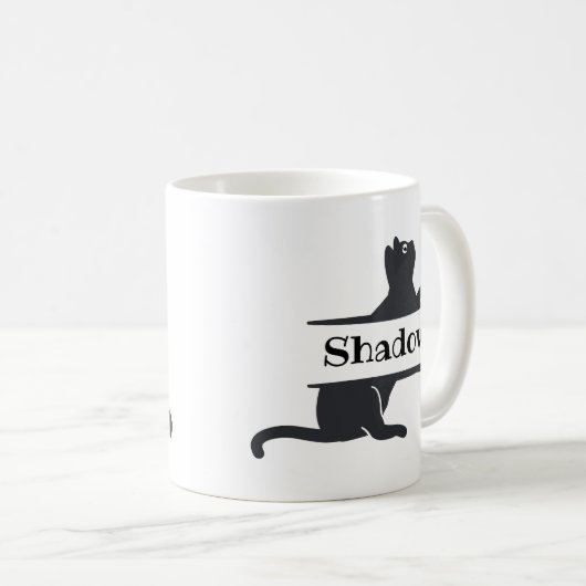 Maßgeschneiderte Black Cat Kaffeetasse (VorderseiteRechts)