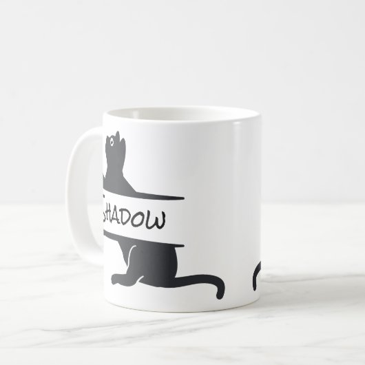 Maßgeschneiderte Black Cat Kaffeetasse (Vorderseite Links)