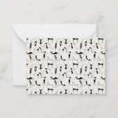 Maßgeschneiderte Black & Cream Chic Stationery Cat Mitteilungskarte (Rückseite)