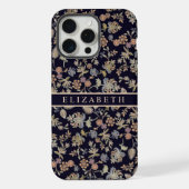 Maßgeschneiderte Black Floral Pastel Gold Blume iPhone Hülle (Rückseite)