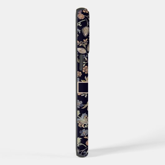 Maßgeschneiderte Black Floral Pastel Gold Blume iPhone Hülle (Rechte Seite)