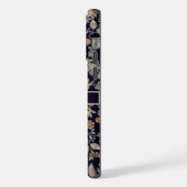 Maßgeschneiderte Black Floral Pastel Gold Blume iPhone Hülle (Linke Seite)