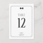 Maßgeschneiderte Black Krawatte Wedding Tischnumme Einladung (Vorderseite)