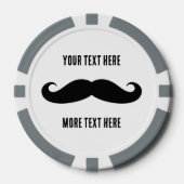 Maßgeschneiderte Black Schnurrbart Poker Chip-Ball Pokerchips (Vorderseite)