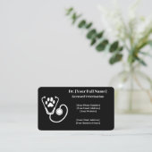 Maßgeschneiderte Black Veterinary Business Card QR Visitenkarte (Stehend Vorderseite)
