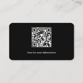 Maßgeschneiderte Black Veterinary Business Card QR Visitenkarte (Rückseite)