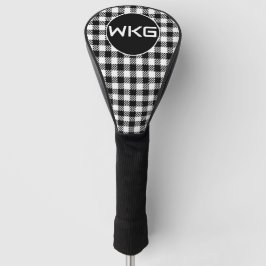 Maßgeschneiderte Black-White Kariert Golf Club Hea Golf Headcover