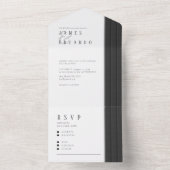 Maßgeschneiderte Black & White Wedding ID1090 All In One Einladung (Innen Boden)