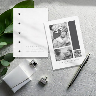 Maßgeschneiderte Black & White Wedding ID1090 Save The Date