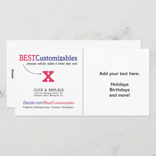 Maßgeschneiderte Blankengeschenkvorlage Feiertagskarte (Vorne/Hinten)