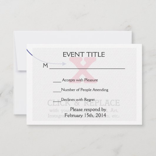 Maßgeschneiderte Blankengeschenkvorlage RSVP Karte (Vorderseite)