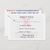 Maßgeschneiderte Blankengeschenkvorlage RSVP Karte (Vorne/Hinten)